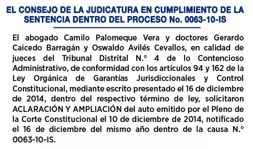 Sentencias Corte Constitucional – Consejo de la Judicatura